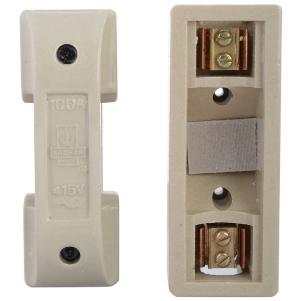 Anchor 9333 Porcelain Fuse Unit Pilot, 100 Amp, 415 V, Ivory - 100A, Ivory, NA